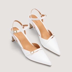 Elegant White Heeled Sandals